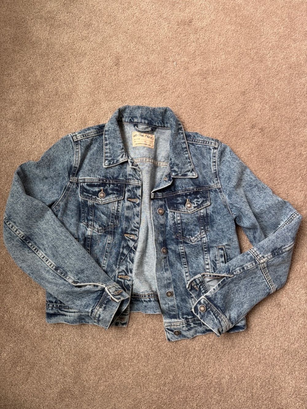 Free People Classic Light Blue Denim Jacket
